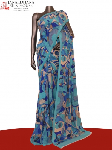 Floral  Pure Crepe Silk Saree